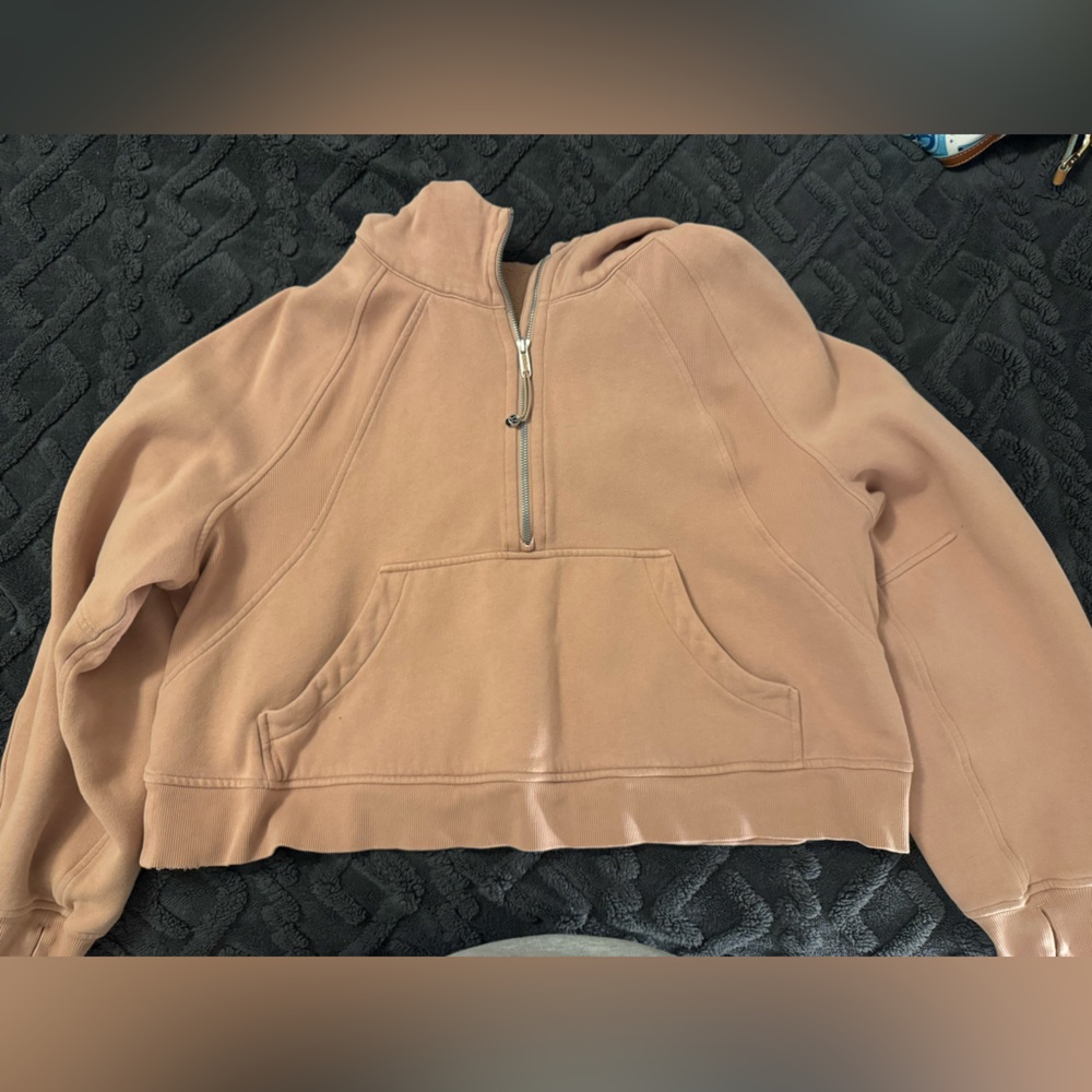 Lululemon Pink Half-Zip Crop Sweatshirt